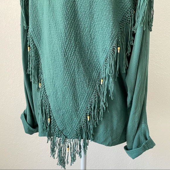 VINTAGE AMAZING BEADED FRINGE JACKET SHIRT TOP M - Picture 7 of 14